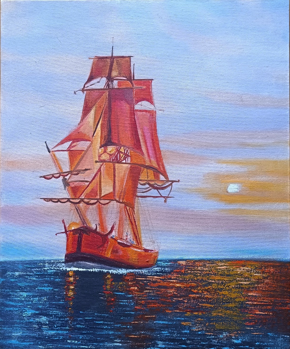 Dusk at sea