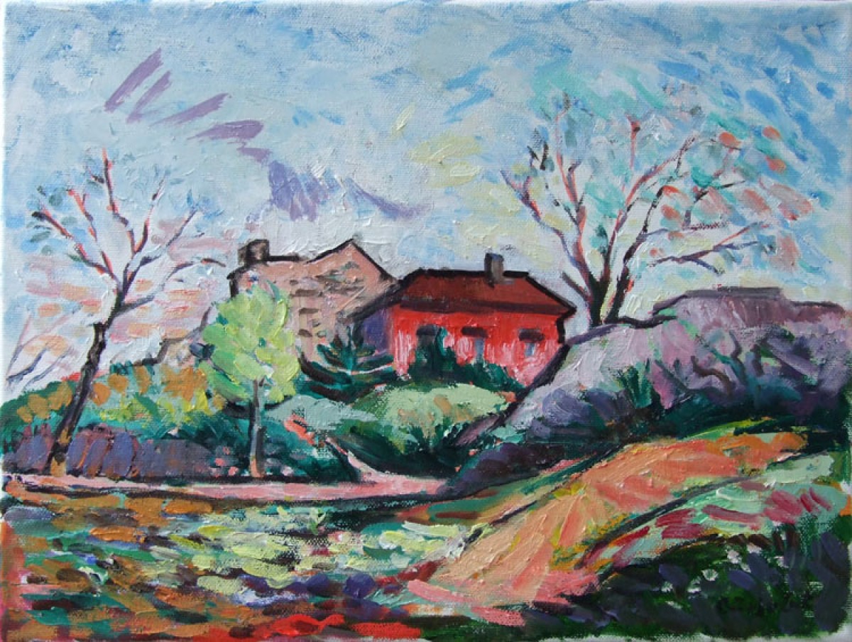 On the hill, the green house