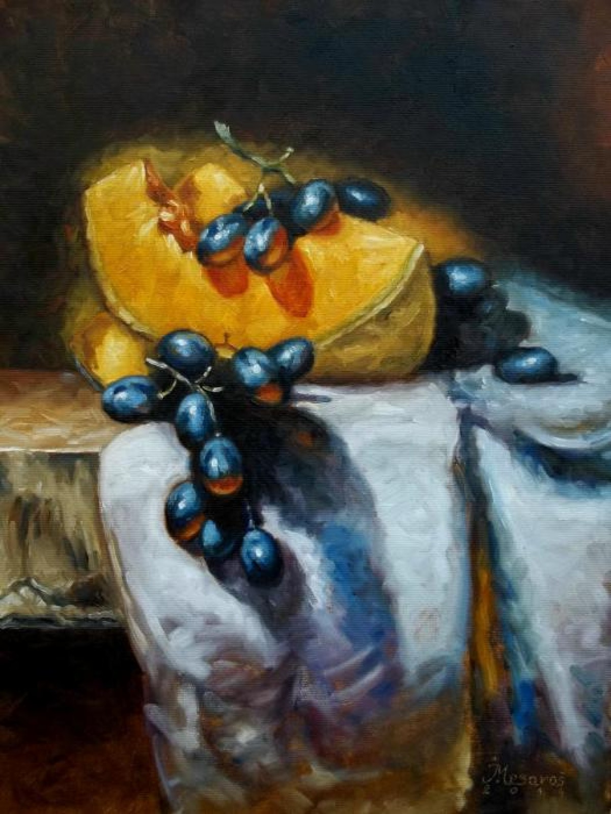 Pumpkin and grapes