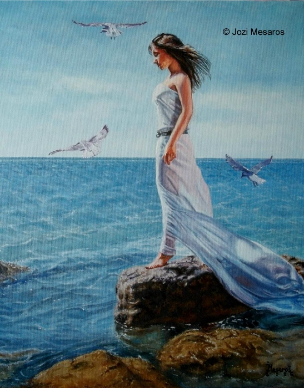Woman Standing On A Rock