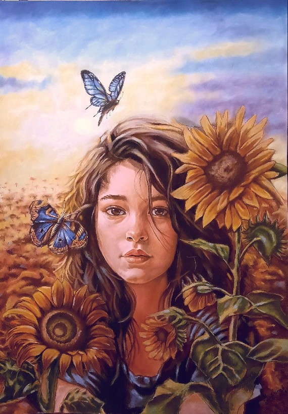The girl in the sunflower